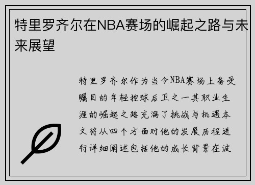 特里罗齐尔在NBA赛场的崛起之路与未来展望